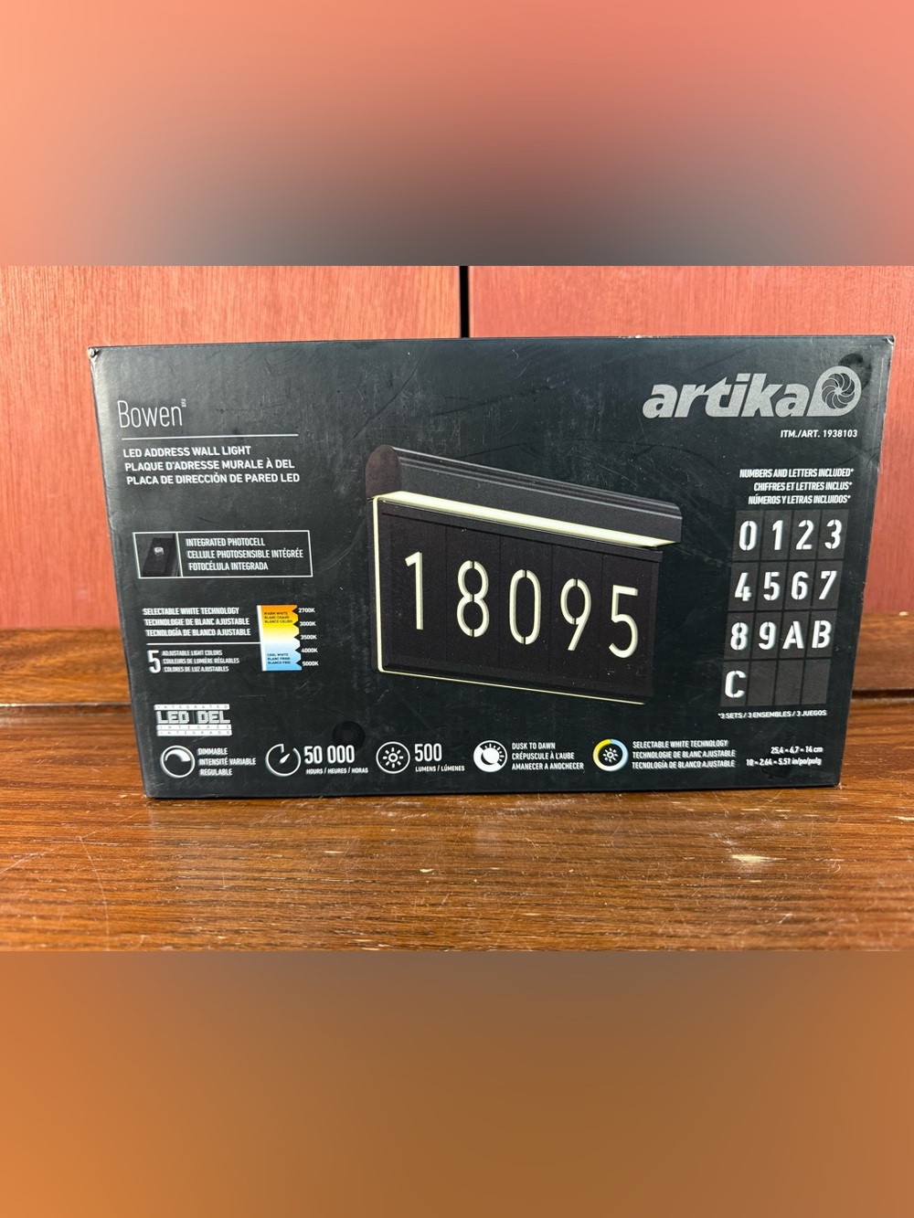 Artika Bowen Outdoor LED Address Light, Black